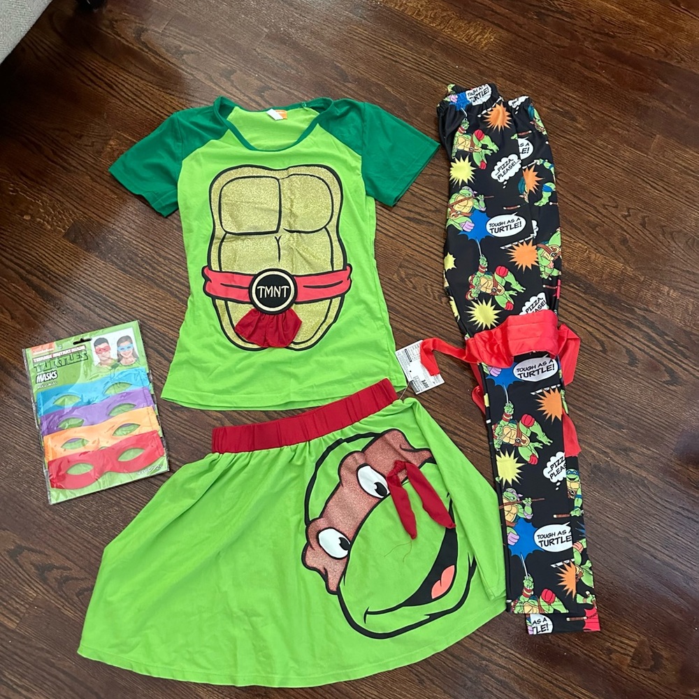 Nickelodeon TMNT Costume Mutant Ninja Turtles Shirt Legging, and Skirt